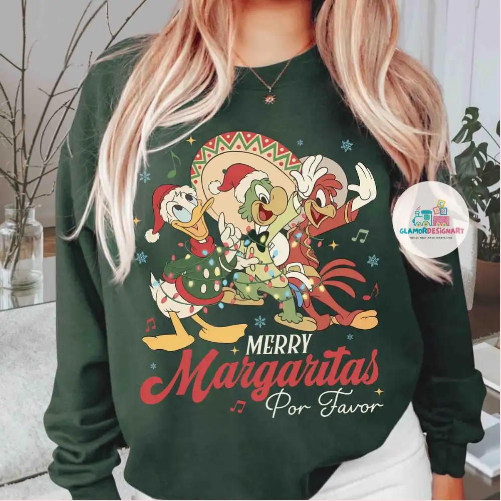 Comfort Colors Merry Margaritas Por Favor The Three Caballeros Disney Christmas Shirt, Disney Epcot Very Merry Christmas, WDW Shirt