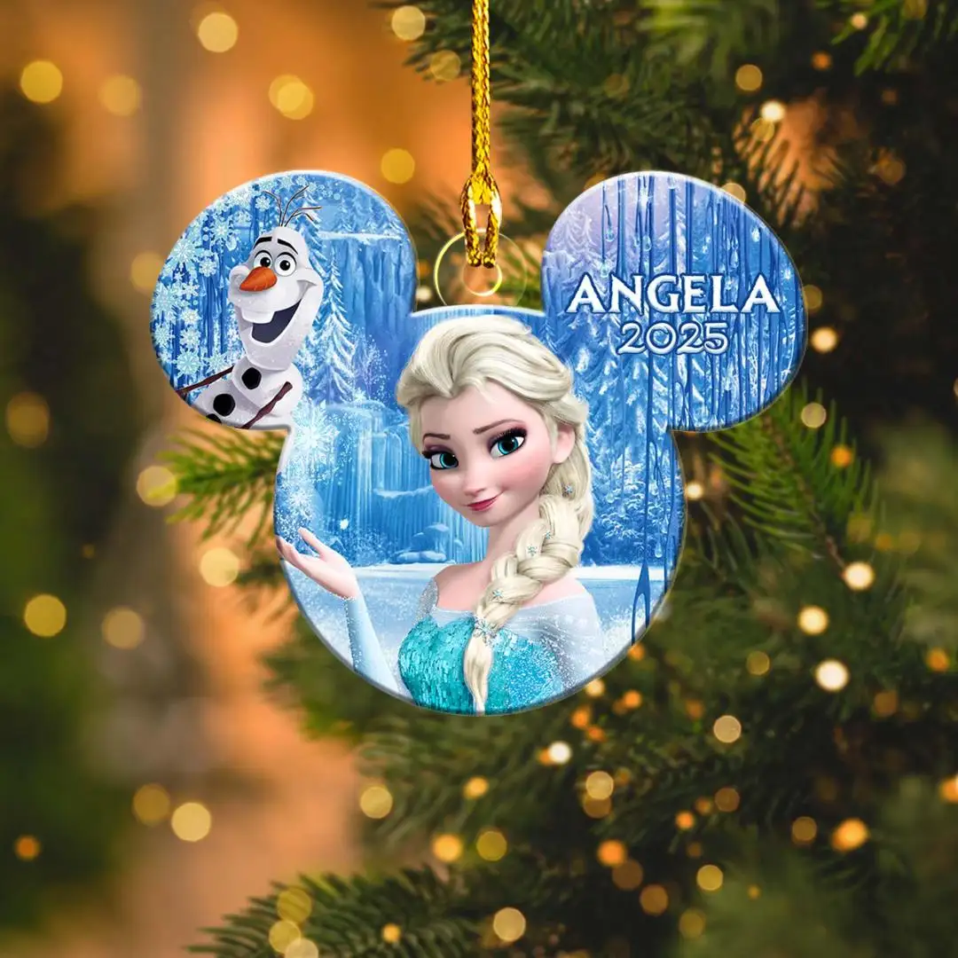 Personalized Frozen Christmas Ornament, Elsa Anna Olaf, Disney Elsa Princess Ornament, Disney Christmas Tree Decor, Frozen Keepsake Gift