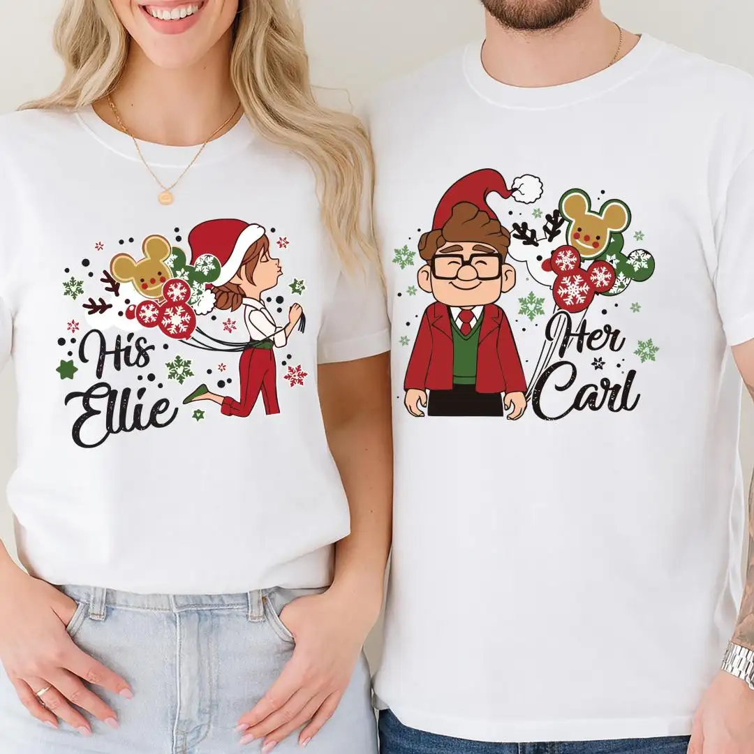 Carl and Ellie Christmas Shirts, Up Movie Couple Tee, Disney Holiday Matching Sweatshirt, Disneyland Honeymoon Sweater, His and Her Gift