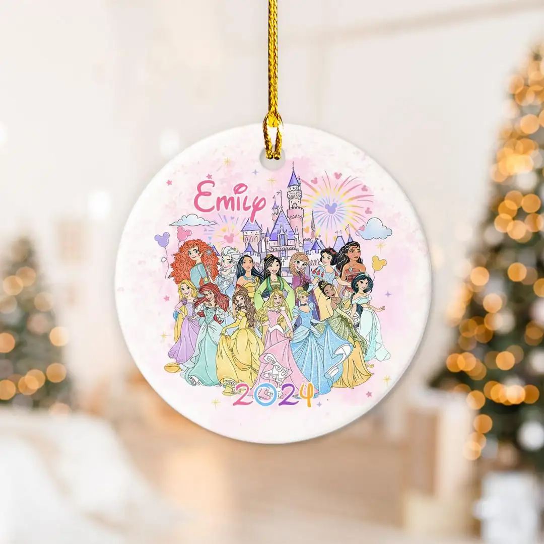 Personalized Disney Princess Ornament, Disney Trip Ornament, Disney Ornament, Princess Christmas 2025 Ornament, Custom Girls Ornament