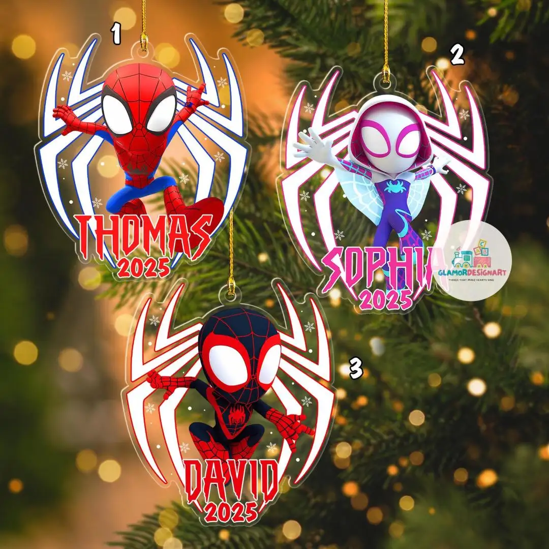 Personalized Spidey And His Amazing Friends Christmas Ornament, Spidey Xmas Ornament Kids Christmas Gift Spiderman Ornament
