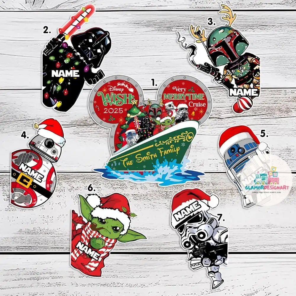 Personalized Disney Christmas Cruise Magnet, Disney Family Xmas Magnet, Star Wars Christmas Magnet, Very Merry Time Cruise 2025 Magnet