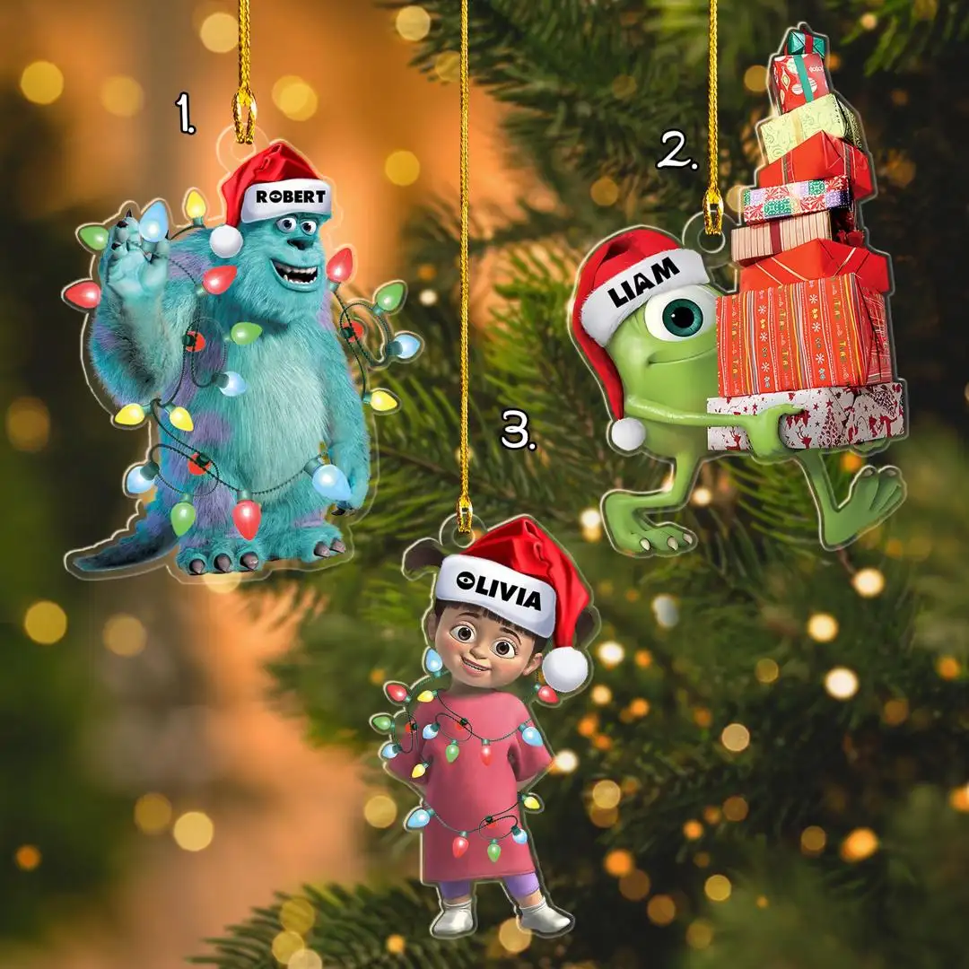 Personalized Disney Monsters Inc. Ornament, Sully Ornament Boo Mike Ornament Monsters University, Disney Family Party Xmas Gift Gift for Kid