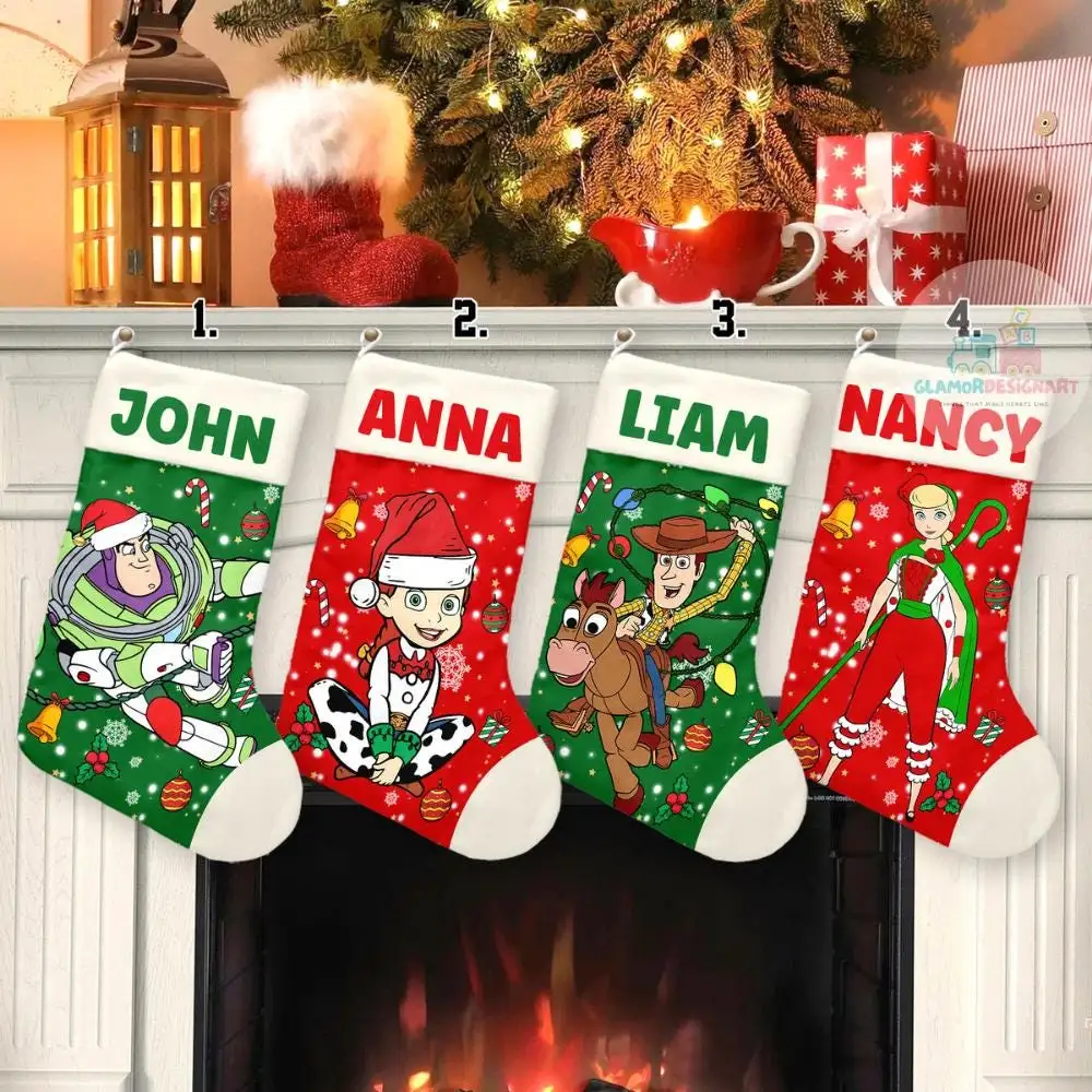 Personalized Toy Story Christmas Stockings Personalized Xmas Stocking Christmas Home Decor Holiday Decor Christmas Gifts Toy Story Stocking