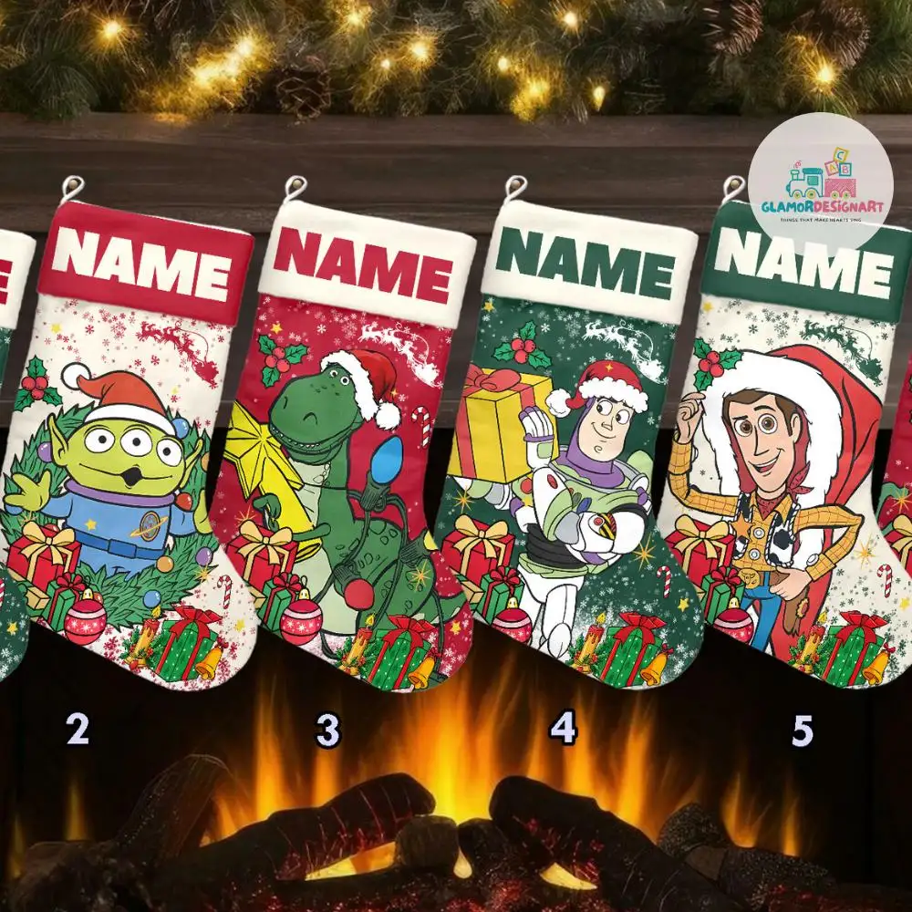 Personalized Toy Story Christmas Stocking, Disney Family Christmas Gifts, Toy Story Merch, Family Stockings With Name, Disney Xmas Gifts