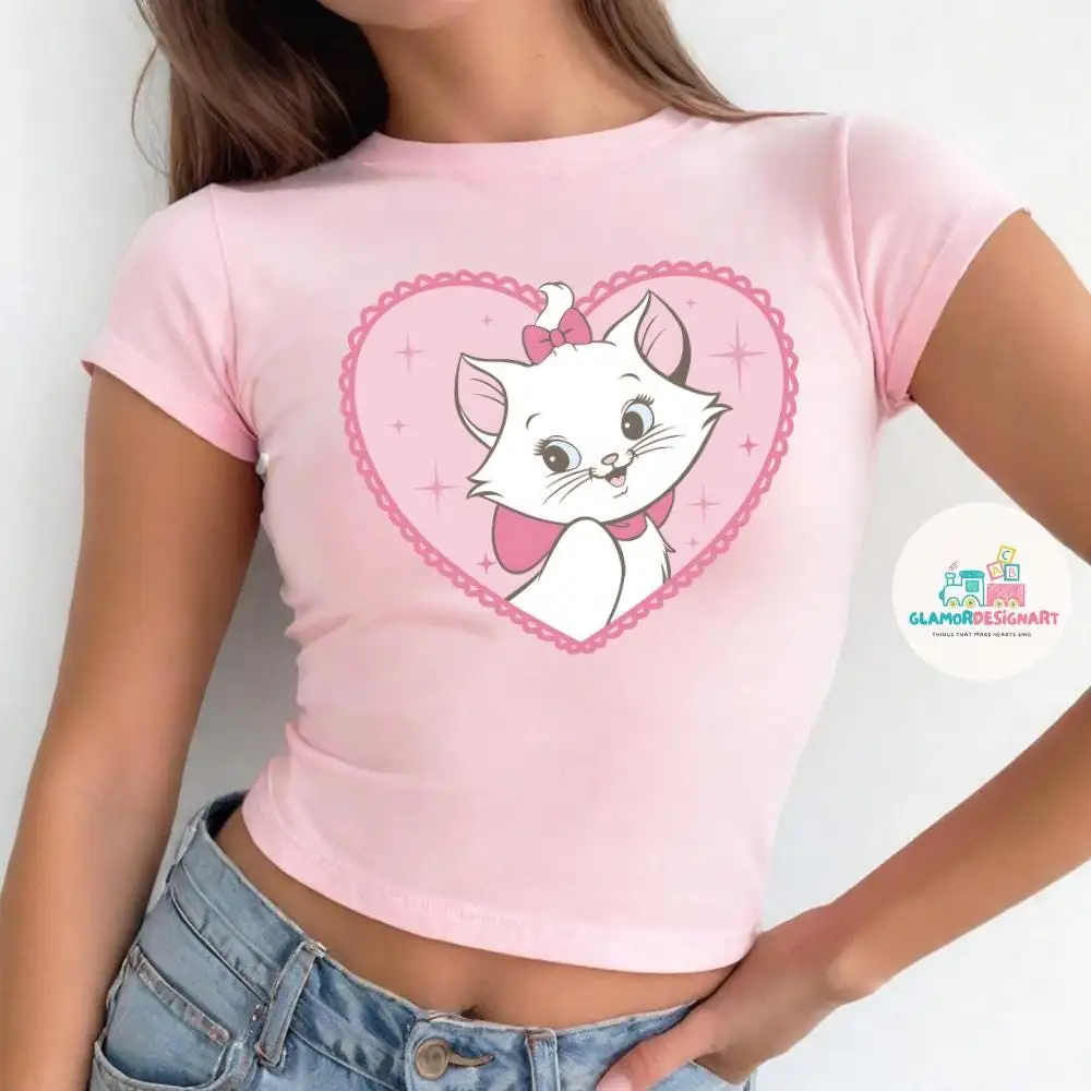 Disney Marie Baby Tee, Disney World Tee, Women Baby Tee Girly aesthetic WDW Disneyland Shirt, Magic Kingdom Shirts, The Aristocats baby tee