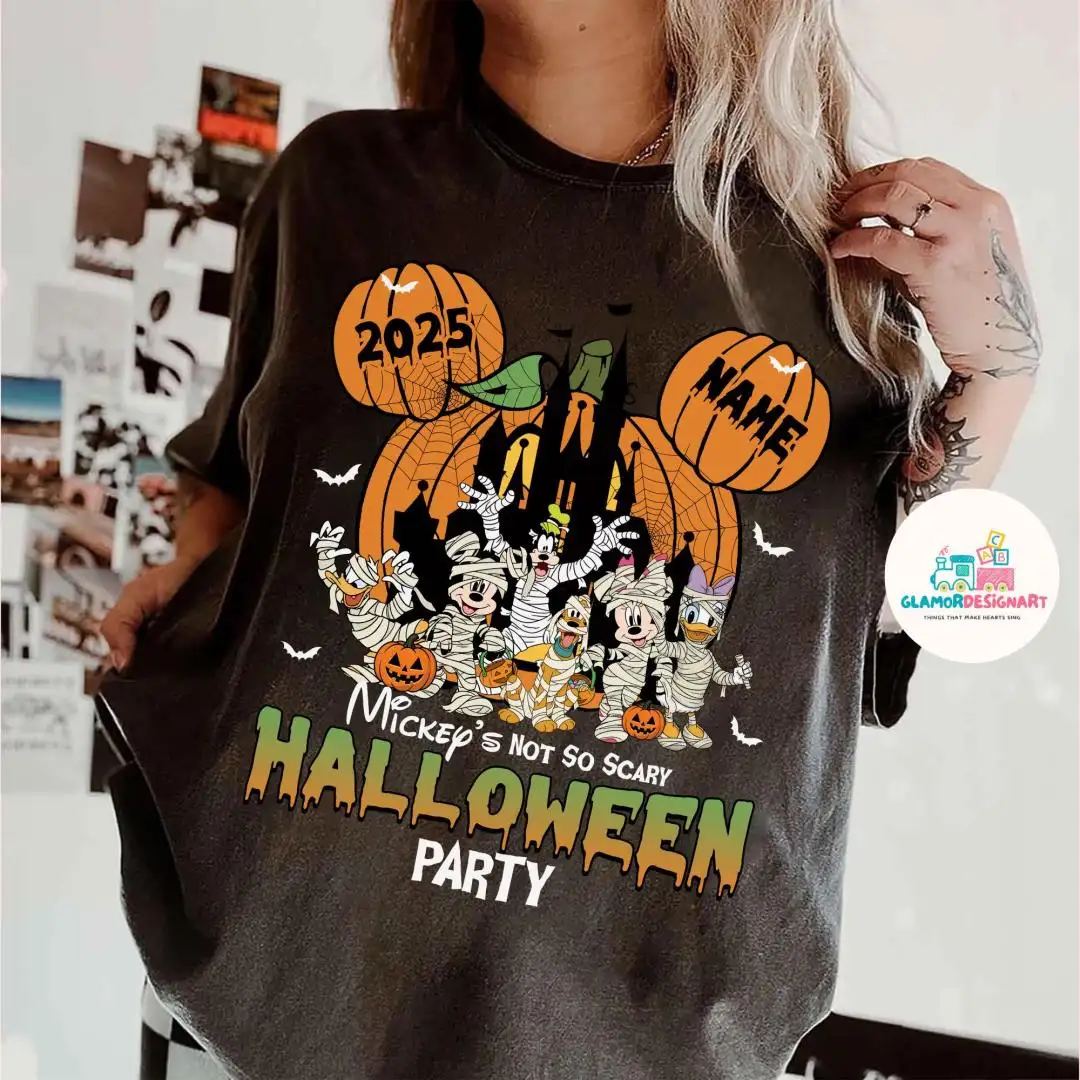 Vintage Mickey's Not So Scary Halloween Party Comfort Colors Shirt, Mickey And Friends Mummy Pumpkin, Halloween Costume, Halloween Group