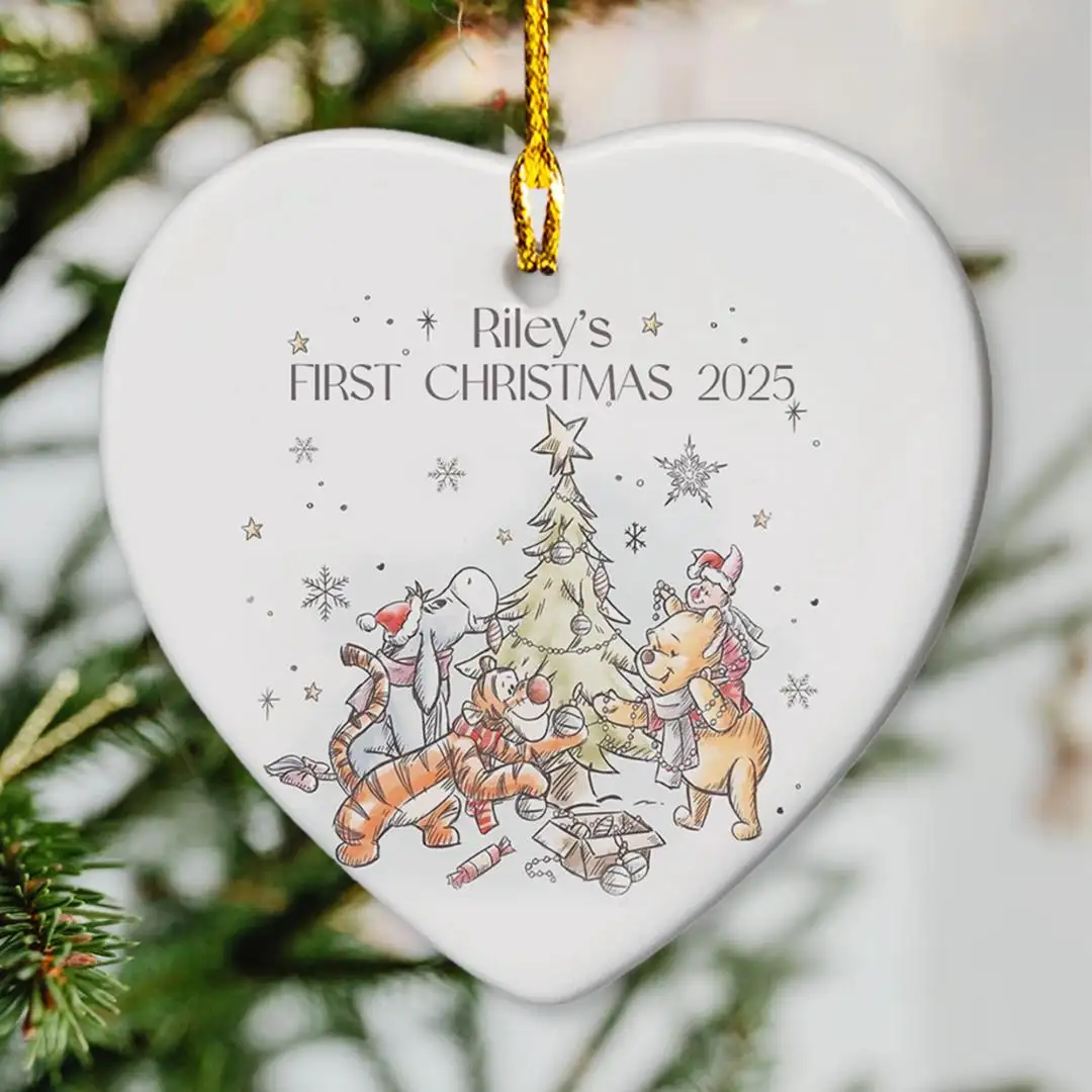 Classic Pooh Ornament - Winnie The Pooh Ornament - Pooh Baby Ornament - Classic Pooh First Christmas - Baby's First Christmas Pooh Ornament