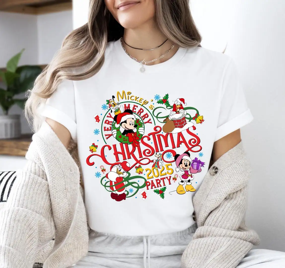 Mickey 2025 Christmas Party Tee, Disneyland Christmas Gift Hoodie, Disney XMAS Holiday Shirt, Santa Claus Minnie Sweatshirt