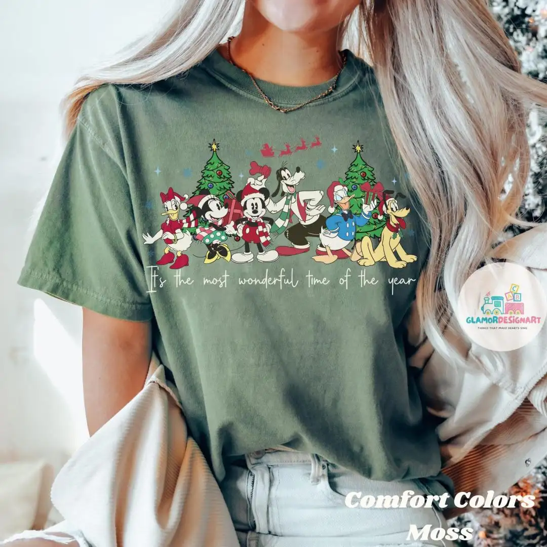 Vintage Disney Christmas Shirt, Mickey and Friends Christmas Shirt Disney Christmas Family Shirts Disney Holiday Shirt Disneyland Xmas Shirt