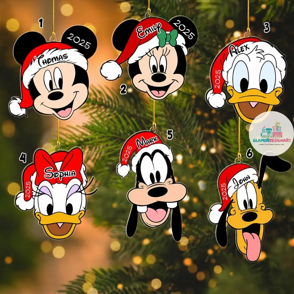 Personalized Disney Mickey And Friends Christmas Ornament 2025 Custom Name Disney Characters Ornament Disney Ornament Disney Family Ornament