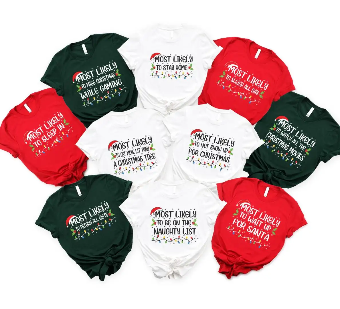 Most Likely to Christmas Shirts, Custom Holiday Tee, XMAS Funny Party Sweatshirt, Christmas Family Matching Hoodie
