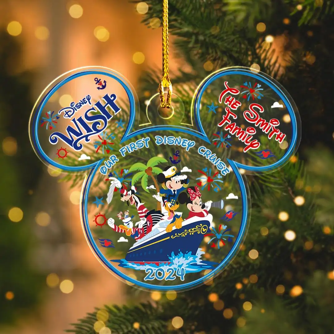 Personalized Disney Cruise Line Ornament 2025, Mickey and Friends Cruise Trip, Disneyworld Christmas Ornament, Xmas Family Cruise Ornament
