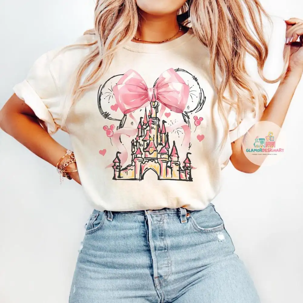 Disney Coquette Shirt, Walt Disney World Coquette Shirt, Hollywood Studios Shirt Coquette Bow Shirt Disneyland Shirt, Disney Castle Shirt