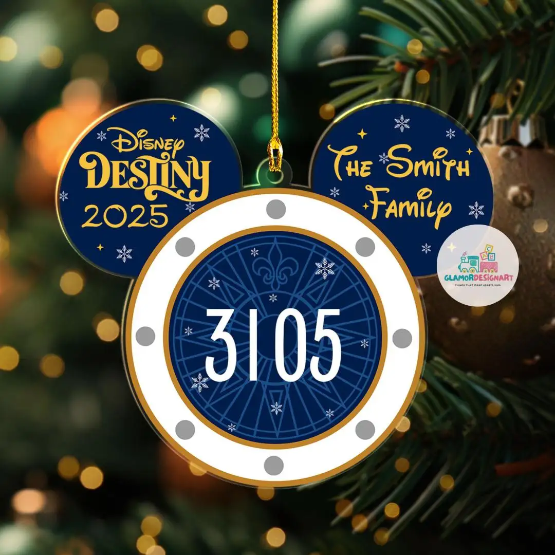 Personalized Disney Cruise Line Ornament 2025, Stateroom door number cabin Ornament, Porthole Ornament, Mickey Family Cruise Ornament