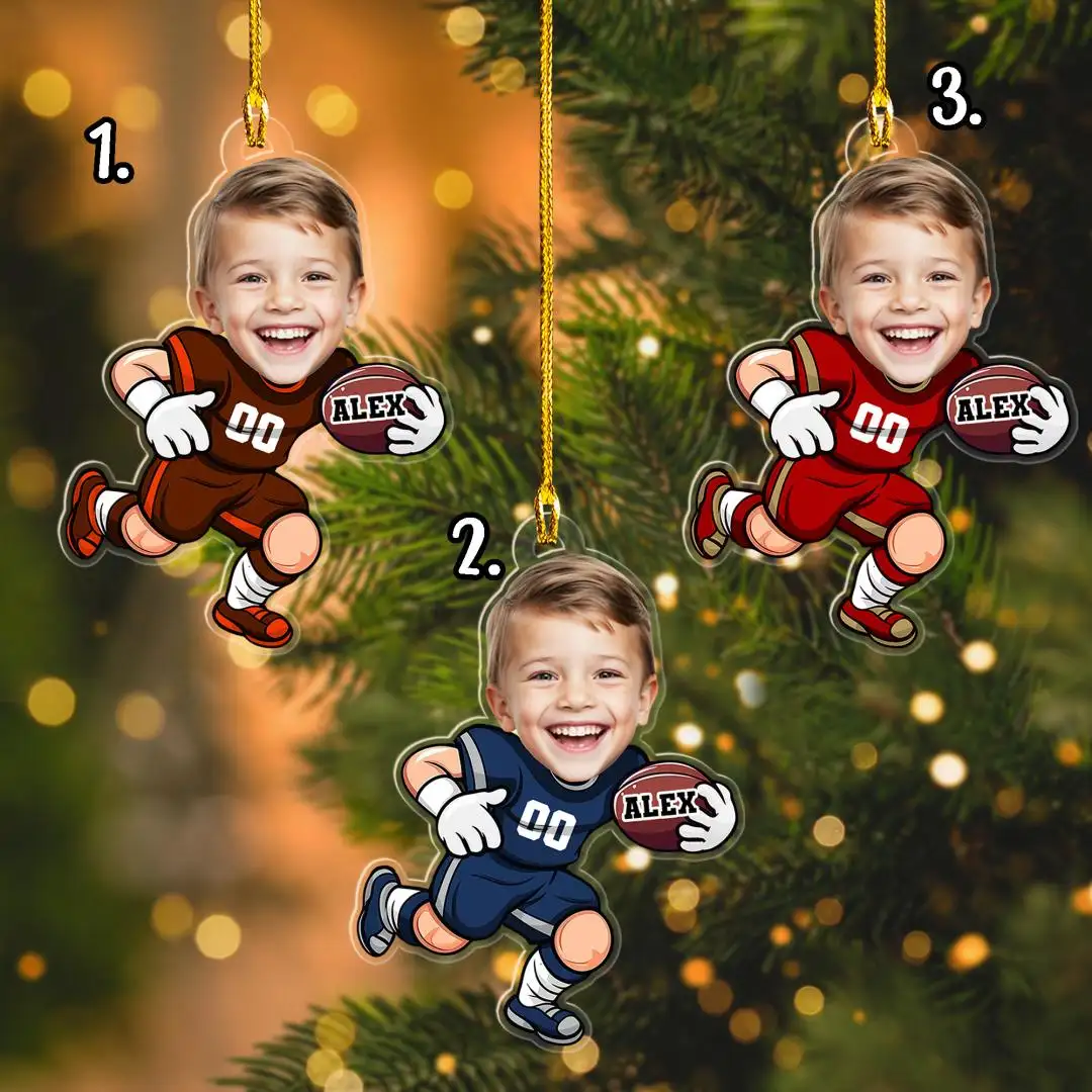 Custom Football Ornament Boy Keepsake for Football Player Christmas Ornament for Football Season Personalized Football Ornament Gifts