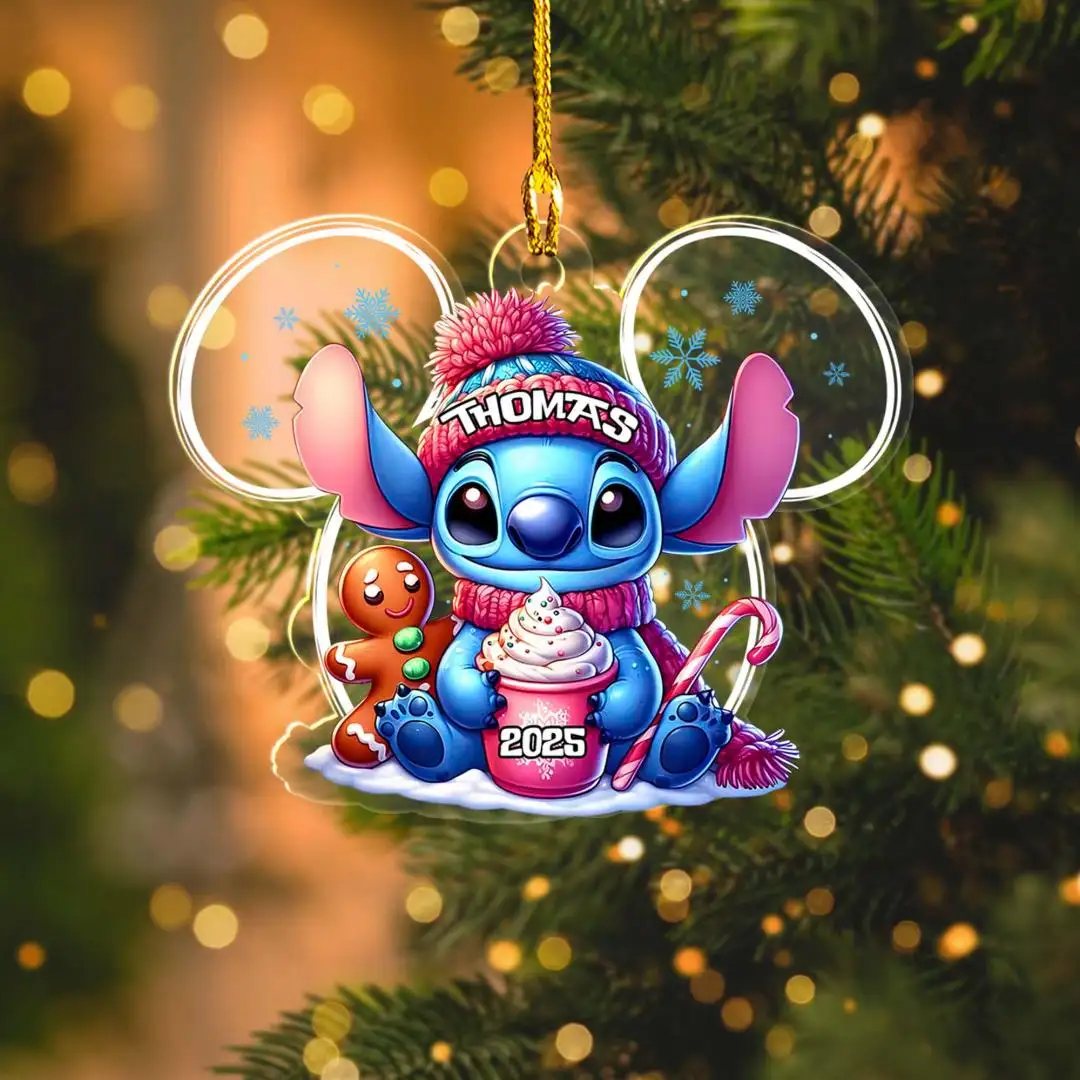 Personalized Stitch Christmas Ornament, Disney Stitch Ornament, Kids Ornament, Stitch Xmas Ornament, Lilo and Stitch Ornament