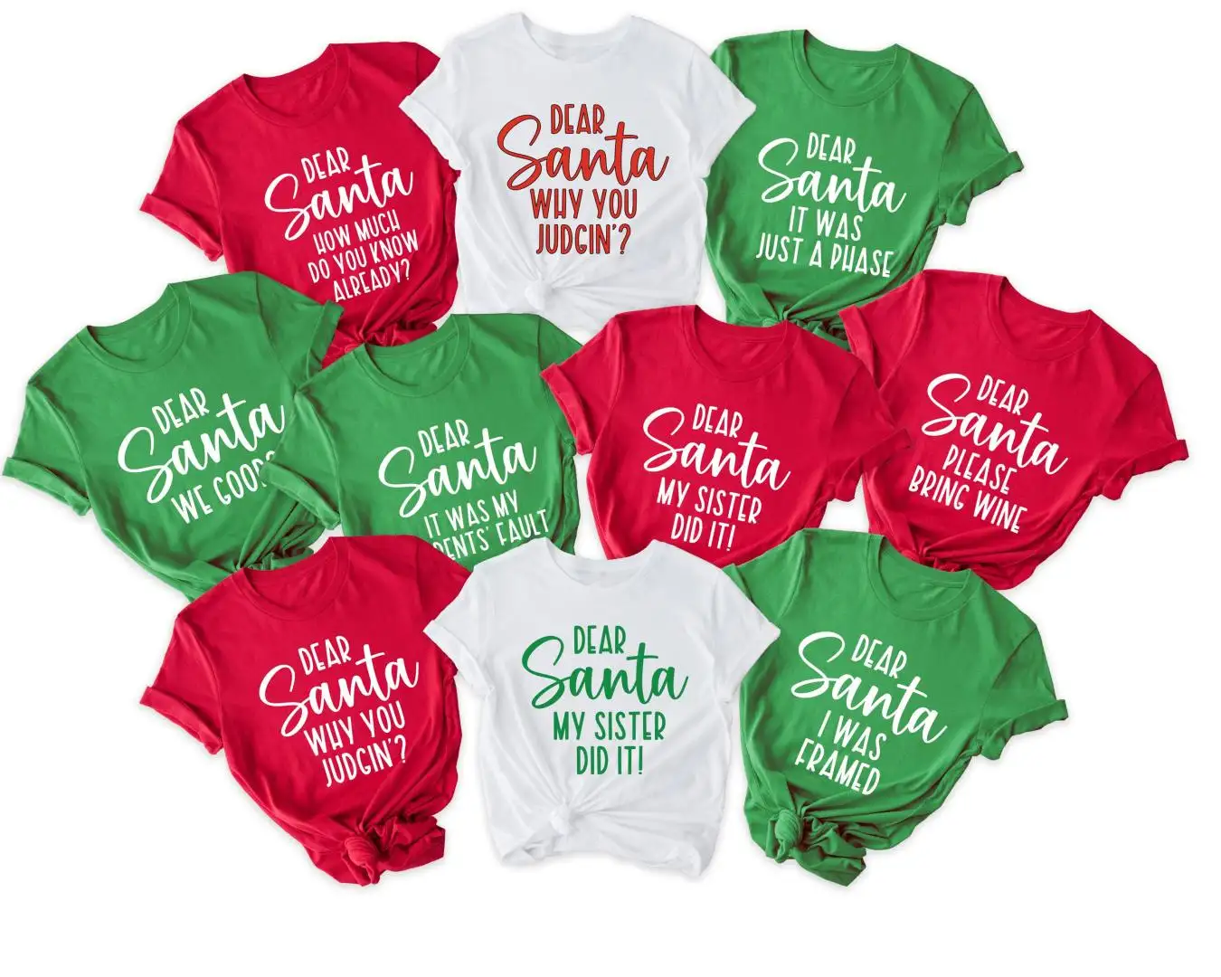 Dear Santa Shirts, XMAS Group Matching Sweater, Family Holiday Hoodie, Funny Christmas Gift Tees, Custom Christmas Sweatshirt