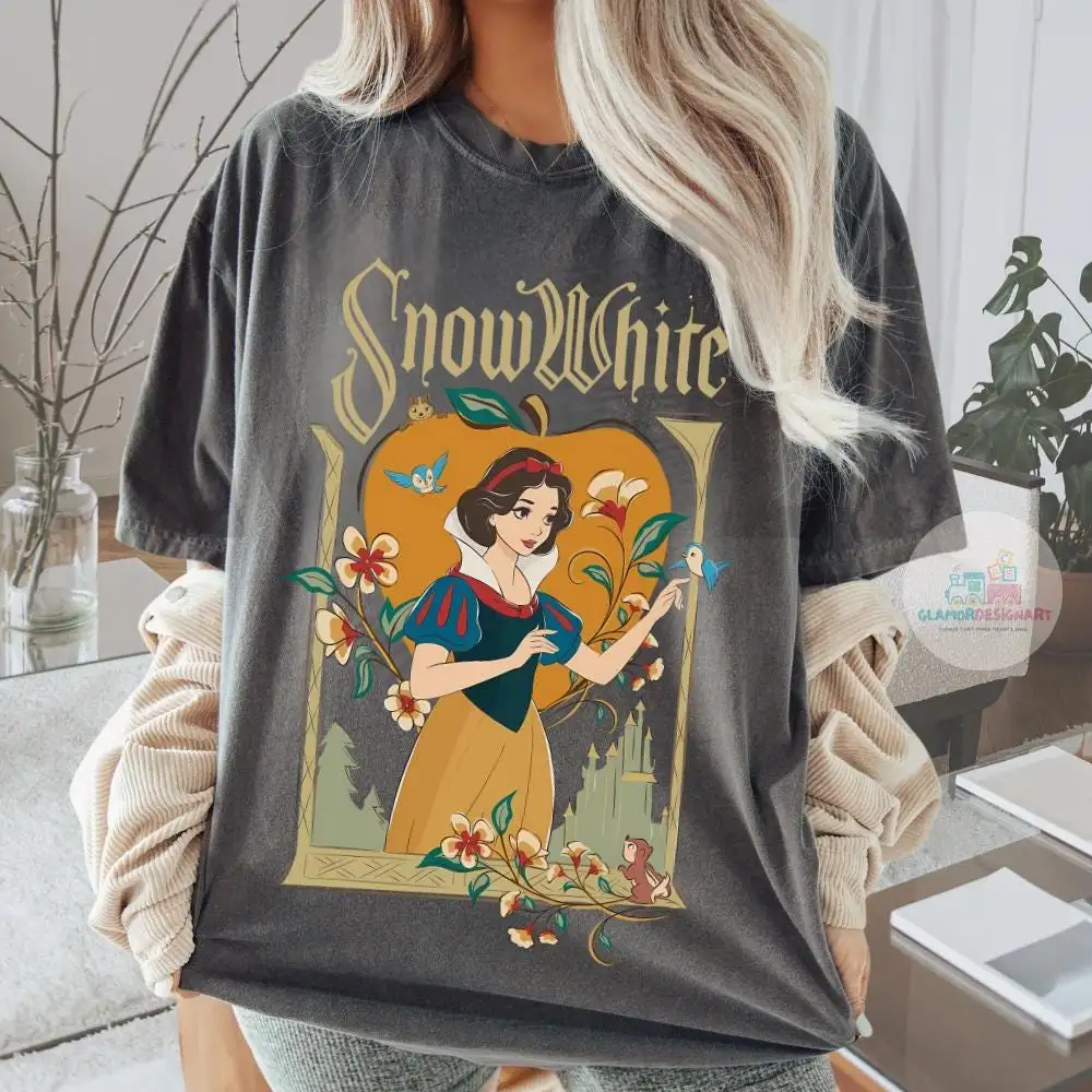 Vintage Disney Snow White Shirt, Magic Kingdom Princess Girl Trip Shirt Disney Trip 2025 Shirt Disney Castle Shirt, Disney Princess Shirt