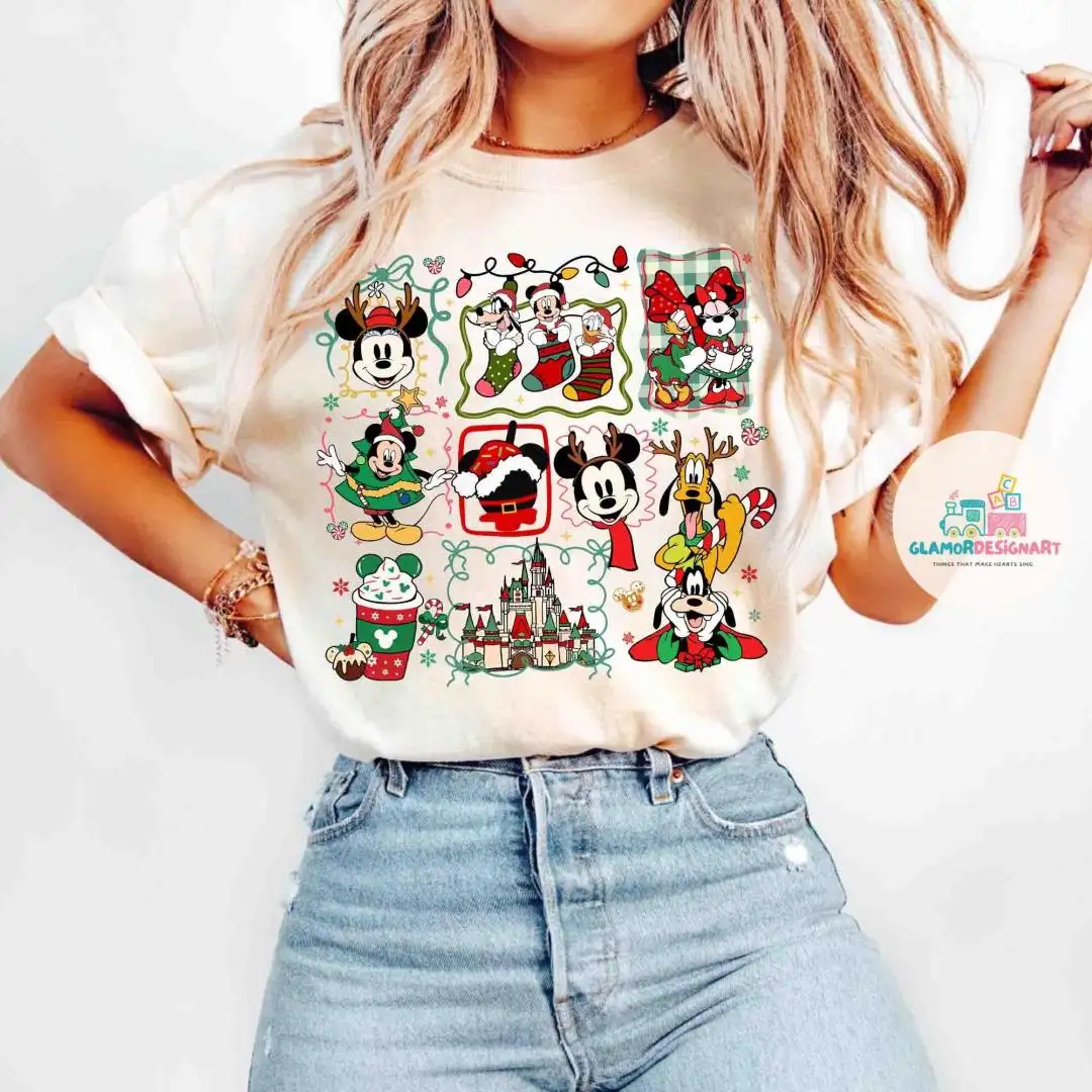 Comfort Colors Disney Mickey's Very Merry Christmas Party 2025 Shirt, Disney Holiday, Disney Santa Mickey And Friends Group Christmas Shirt