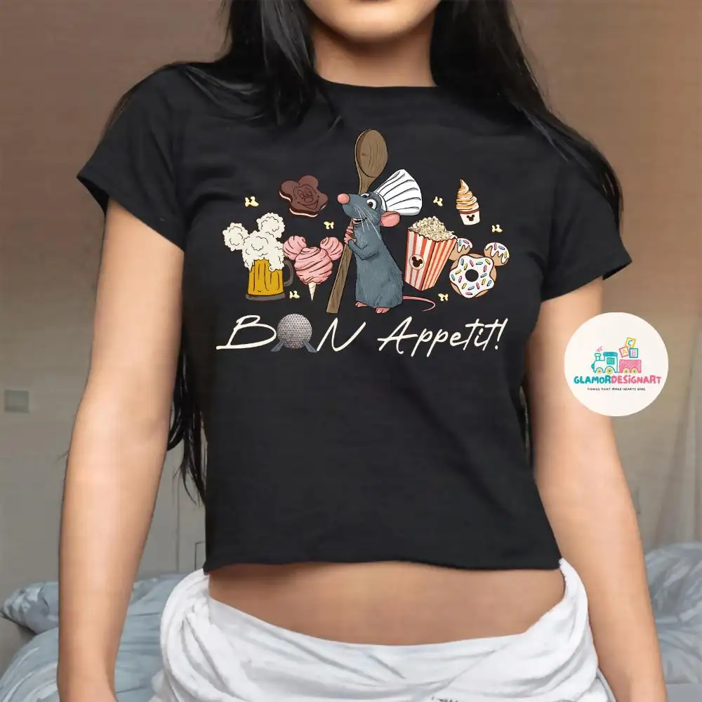 Remy Little Chef Baby Tee Bon Appetit Epcot 2025 Shirt, Disney Snacking Around The World T-shirt, WDW Family Trip Ratatouille Shirt
