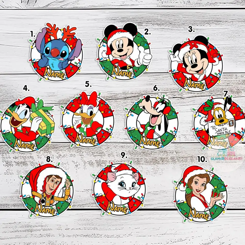 Personalized All Characters Disney Christmas Cruise Magnet, Mickey & Friends Princess Stitch Xmas Magnet, Very Merry Time Cruise 2025 Magnet