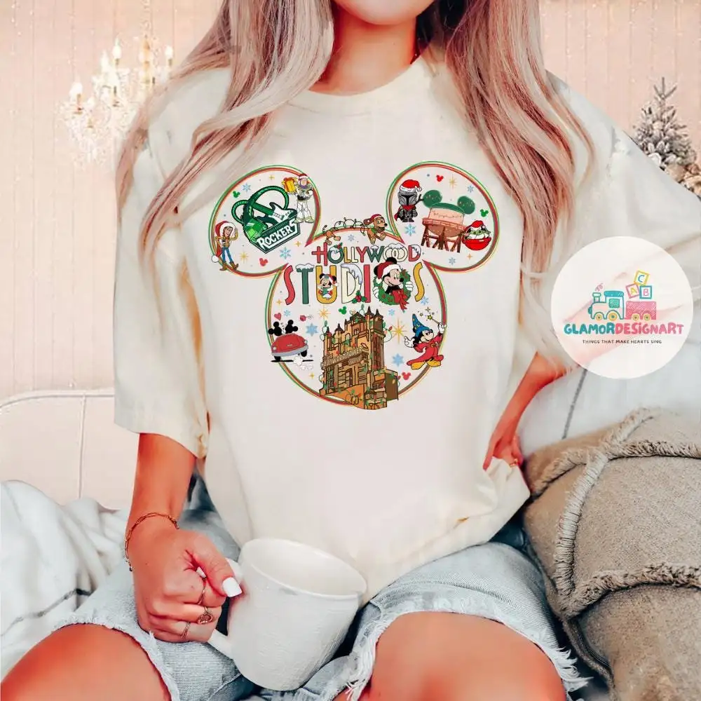 Hollywood Studios Christmas shirt, Family vacation, WDW Mickey's very merry Xmas shirt, Gingerbread Disney Jollywood nights 2025 shirt