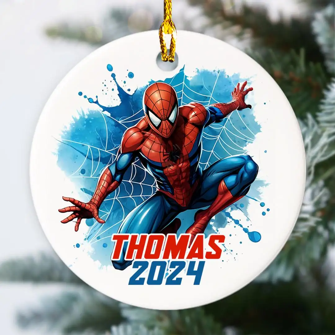 Personalized Spiderman Ornament, Spiderman Birthday Gift For Kid, Christmas Gift, Custom Name Spiderman Christmas Ornament, Spiderman Gift