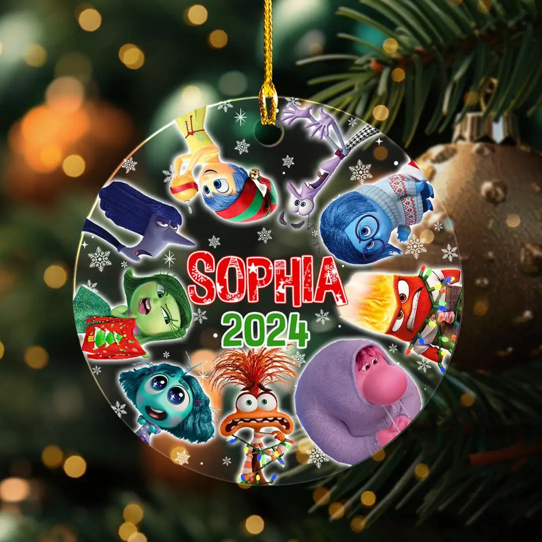 Personalized Inside Out Ornament, Disney Inside Out 2 Movie Characters Ornament, Inside Out Acrylic Ornament, Inside Out Keepsake Anxiety