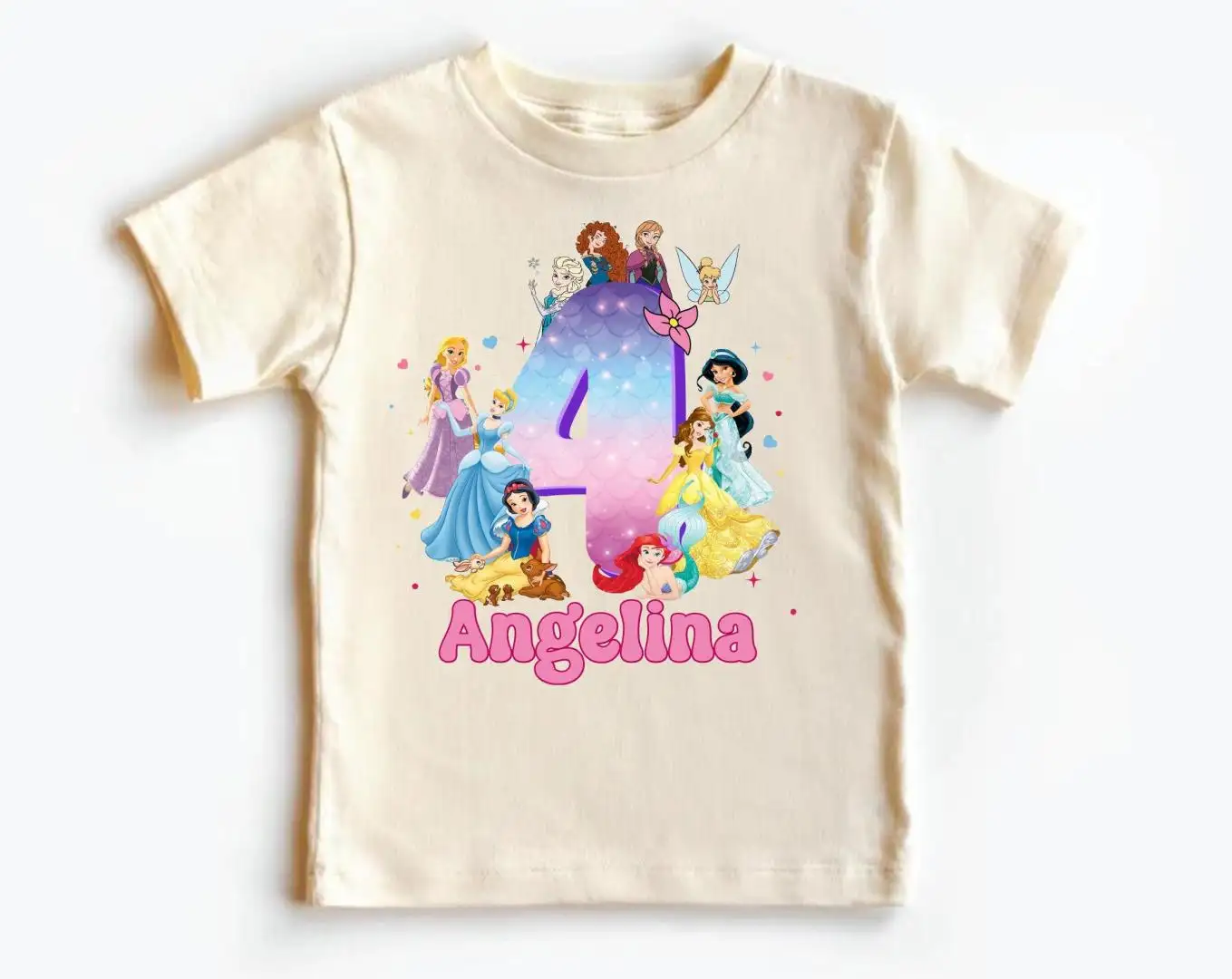 Custom Disney Birthday Princess Shirt for Girls
