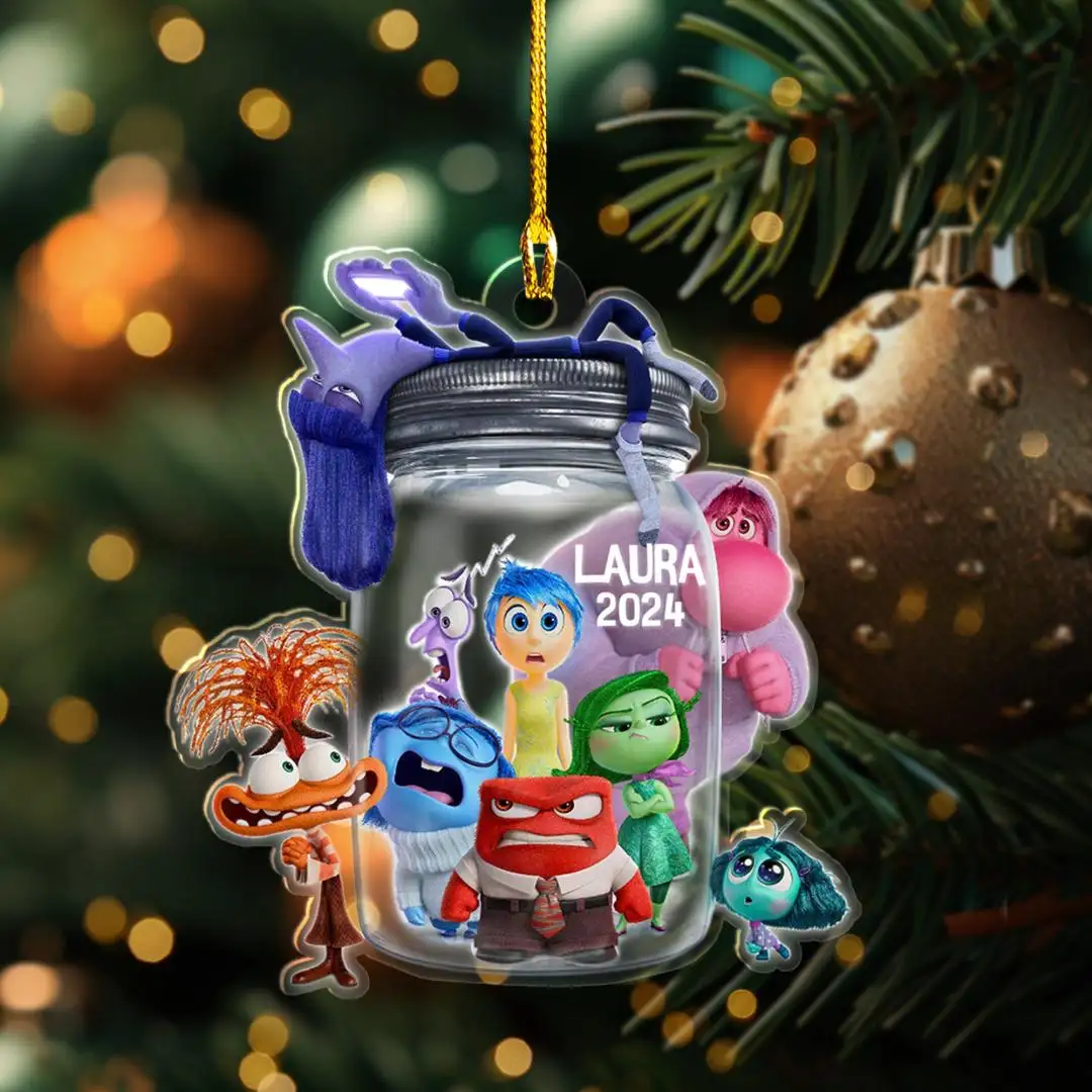 Personalized Inside Out Ornament, Disney Inside Out 2 Movie Characters Ornament, Inside Out Keepsake Anxiety, Inside Out Acrylic Ornament