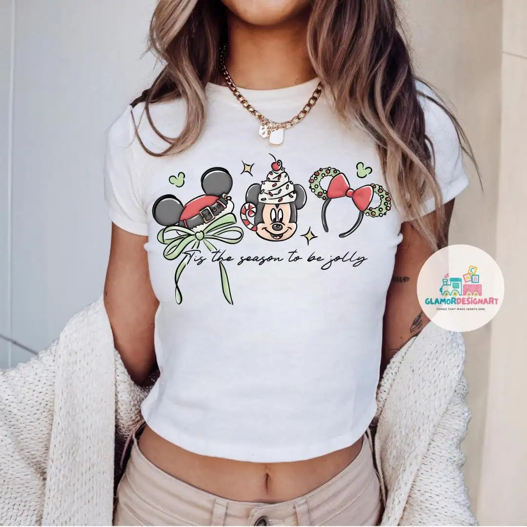 Coquette Disney Christmas Baby Tee, Disney Trip, Disney Family Shirt Disney Trip Shirt, Magic Kingdom Shirts Disney Christmas Shirt
