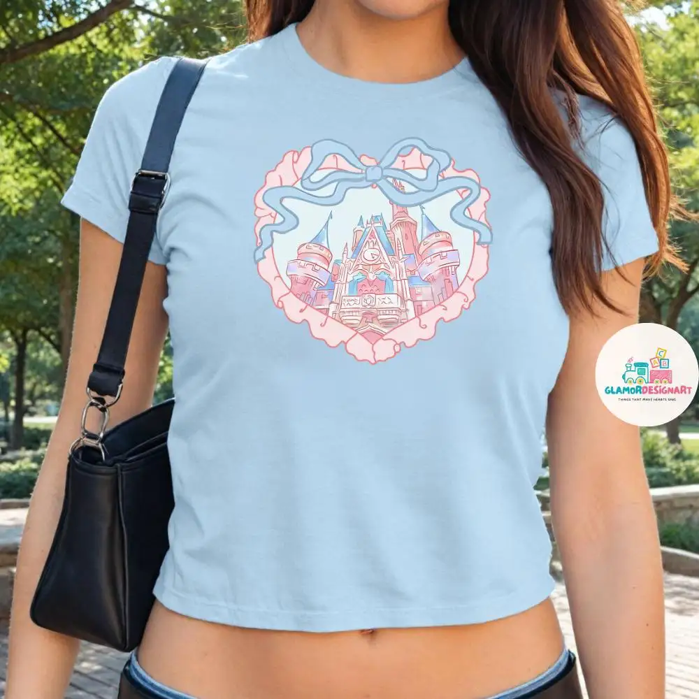 Coquette Bow Disney Castle Shirt, Fantasia Baby Tee, Walt Disney World Disneyland Birthday Girl, Magic Kingdom Girly Disney Girl Trip Shirt