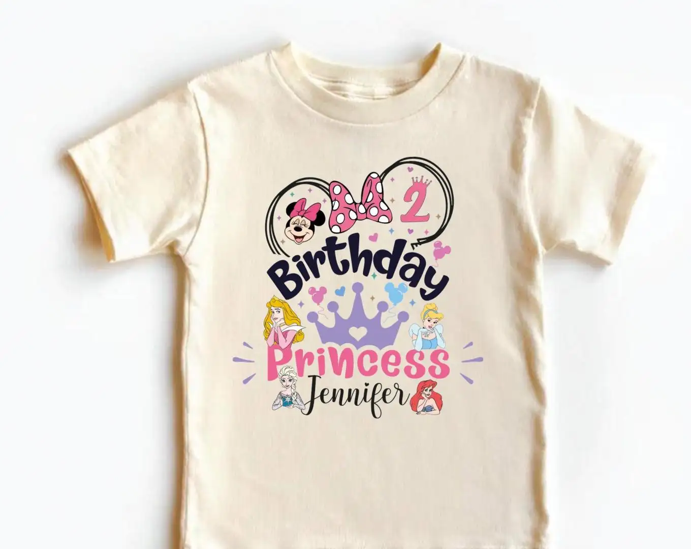 Disney Princess Birthday Shirt for Girls Party