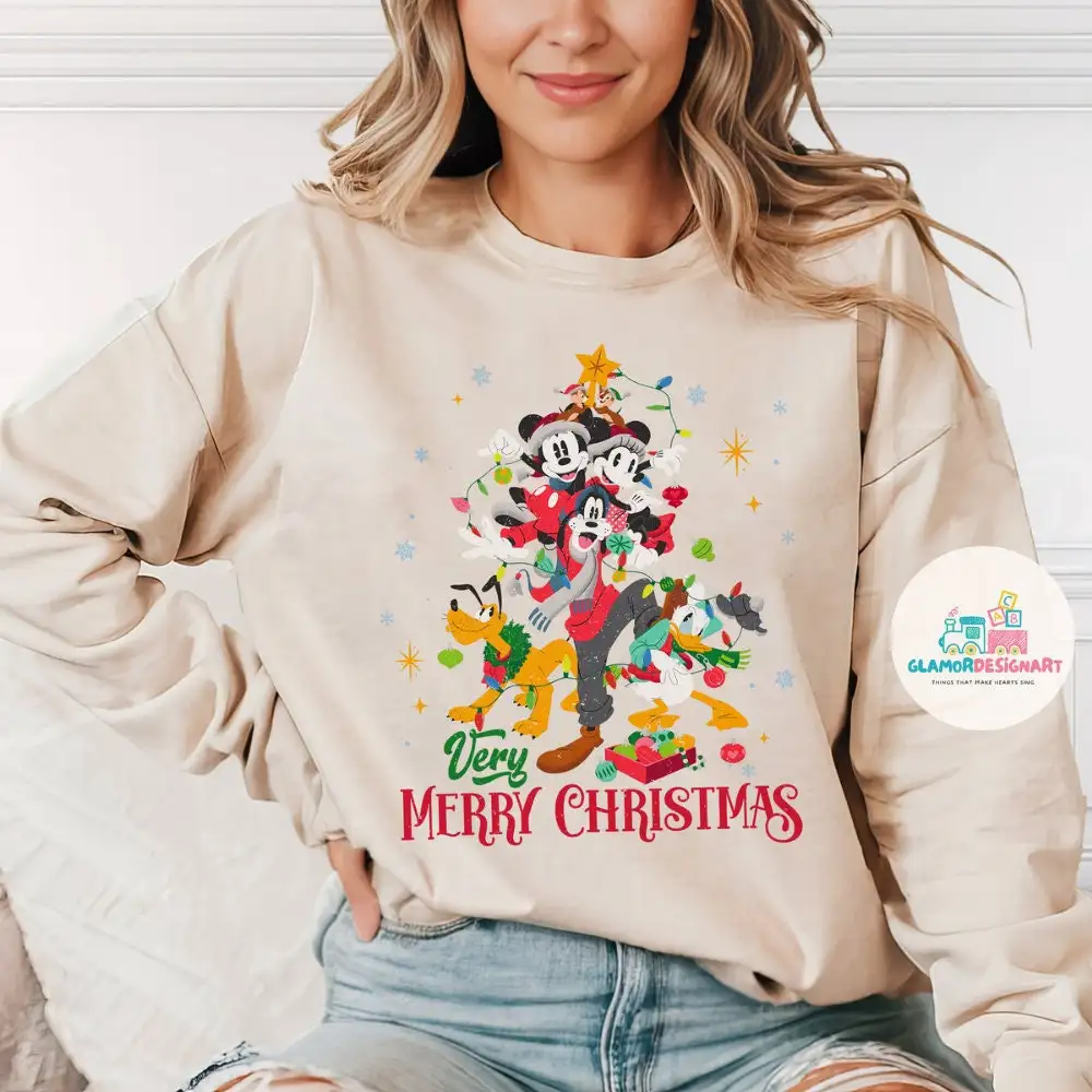 Vintage Merry Christmas Mickey and Friends Shirt, Mickey's Very Merry Christmas Party, Disneyland Christmas Tee, Disney Christmas Sweatshirt