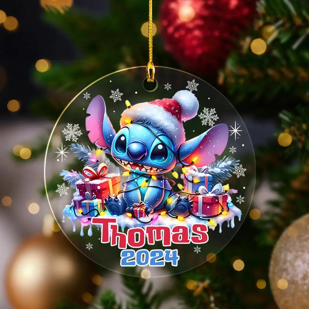 Personalized Disney Stitch Christmas Ornament, Disney World Gift, Stitch Christmas Decor, Disney Trip, Lilo and Stitch, Disney 2025 Keepsake