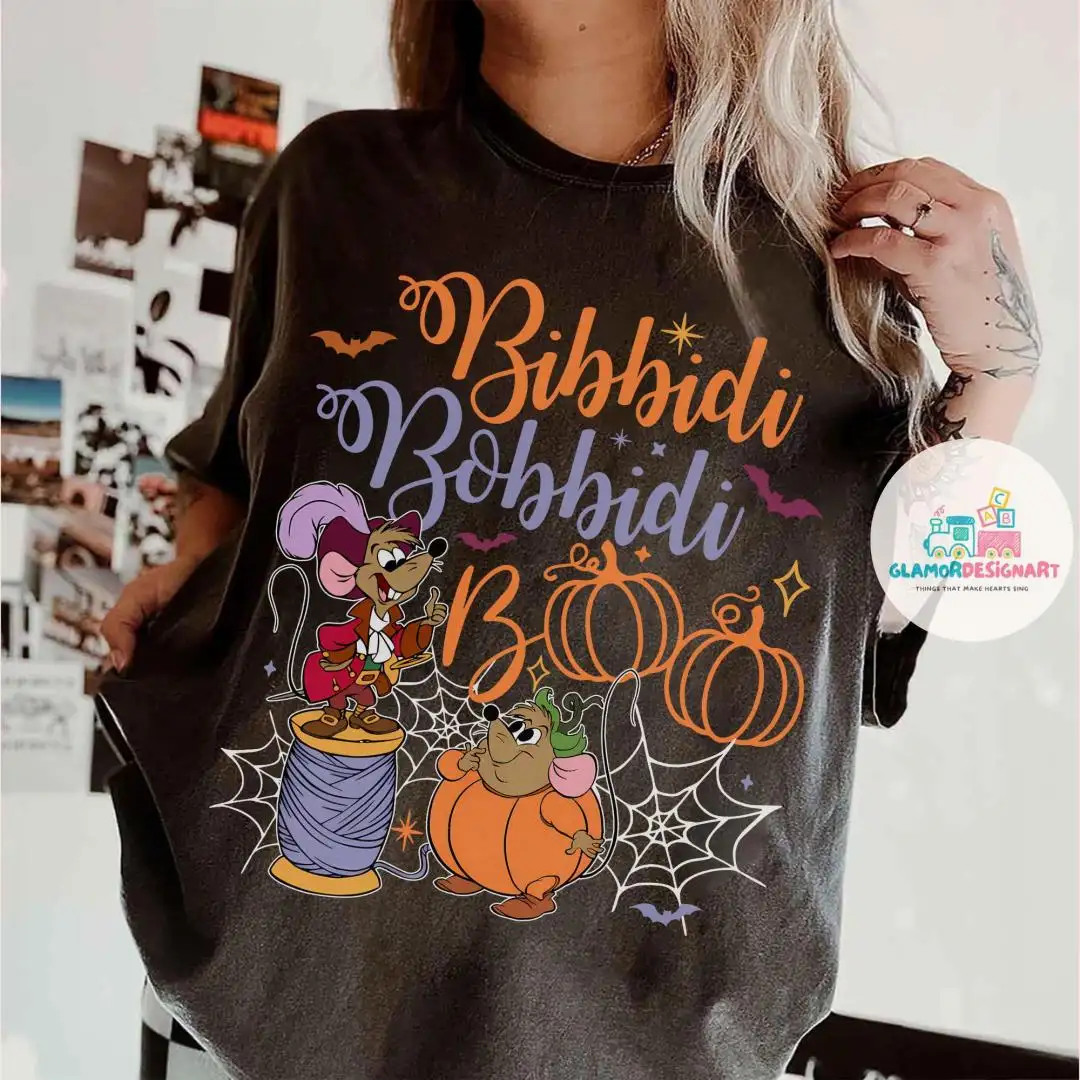 Bibbidi Bobbidi Boo Halloween Shirt, Funny Halloween Shirt, Cute Disney Vacation Shirts, Jaq and Gus Disney Cinderella Halloween Shirt