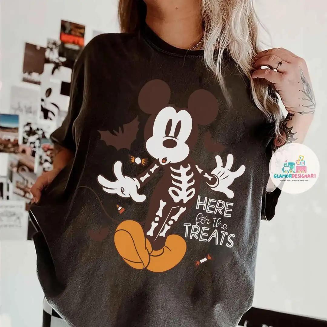 Vintage Disney Mickey Skeleton Halloween Couple Shirt, Disneyland Spooky Season Tee, Mickey's Not So Scary Halloween Party Shirt