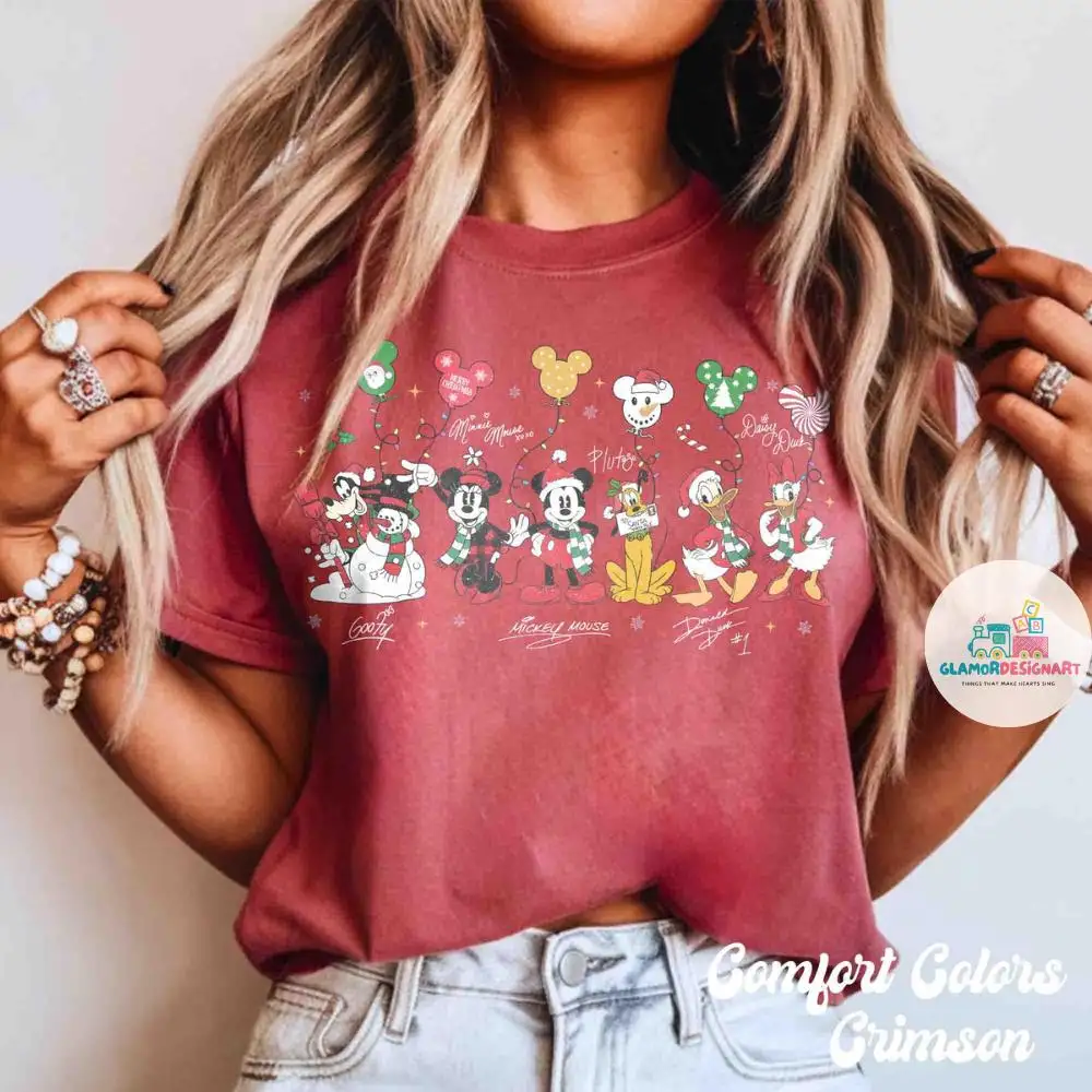 Comfort Colors Disney Mickey And Friends Shirt Mickey's Very Merry Christmas Party 2025 Shir Disneyland Vacation Family Matching Trip Shirt