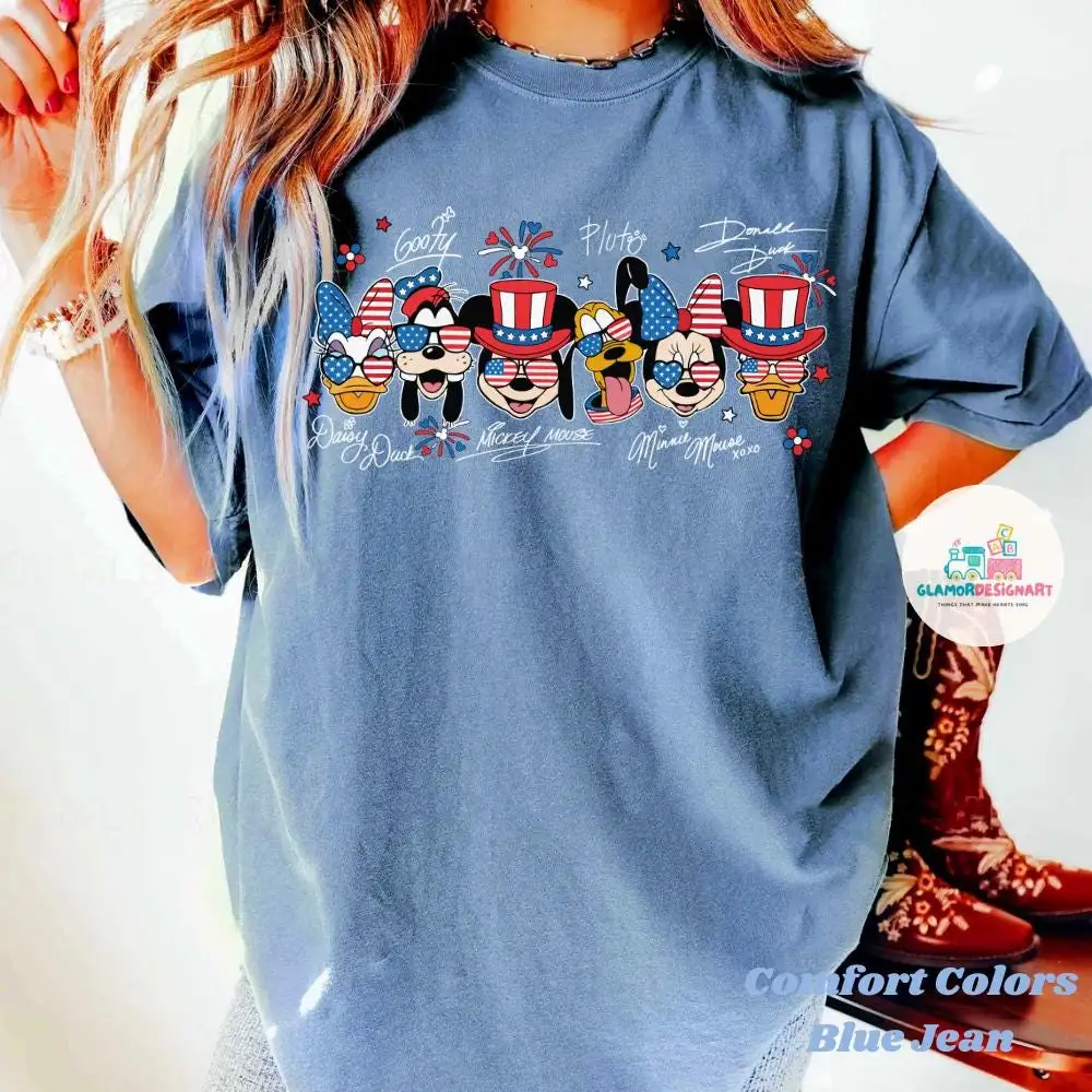 Custom Disney 4th Of July Shirt, Independence Day Tee Red White and Blue Tee, Matching Mickey & Minnie Patriotic Shirt, Fourth of July Shirt
