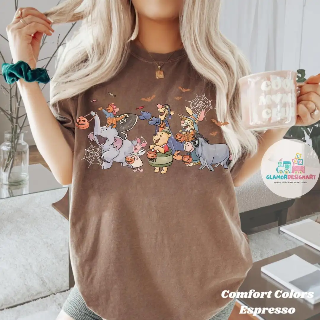 Vintage Winnie The Pooh Halloween Shirt, WDW, Pooh and Friends Halloween Shirt, Cute Fall Tigger Piglet Pooh Pumpkin Shirt, Spooky Season Tee