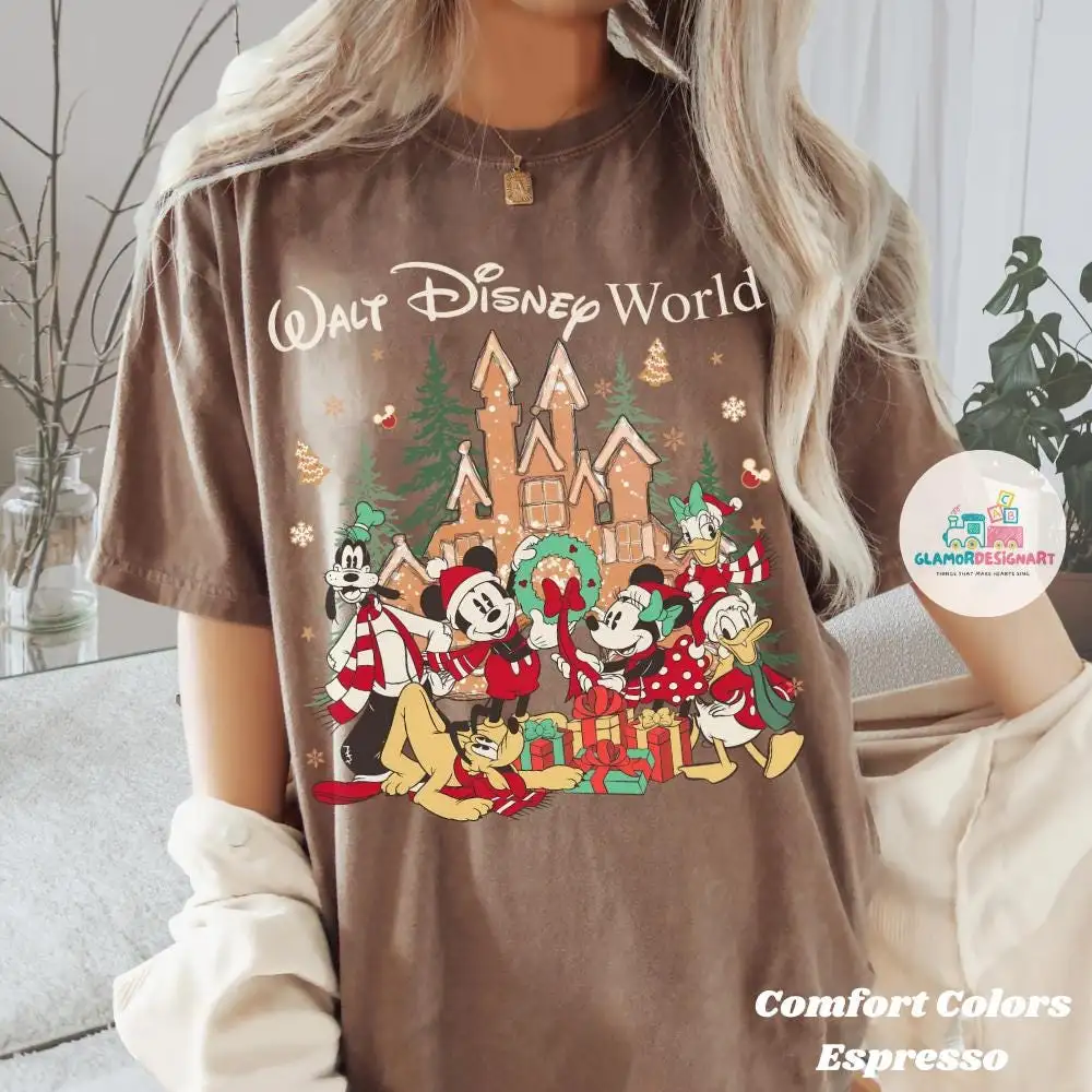 Retro Walt Disney World Christmas Shirt, Mickey and Friends Chistmas Shirt, Disneyworld Christmas Shirts, Disney Family Matching Outfit