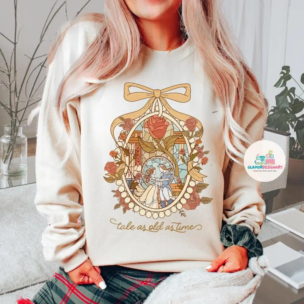 Vintage Tale As Old As Time Shirt, Disney Princess Comfort Color Shirt, Beauty And The Beast Disney Shirt Princess Belle Gift for her