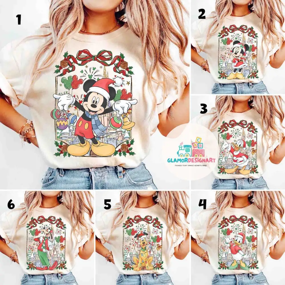 Retro Disney Very Merry Christmas Shirt, Christmas Group Shirt, Disney Family Christmas Shirts, Custom Disney Christmas All Characters Shirt