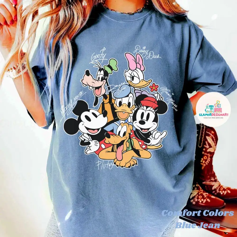 Mickey and Friends Signatures Shirt, Mickey and Co Disney Shirt Magical Kingdom, Comfort Colors Shirts, Disneyland Shirt, Disney World Shirt