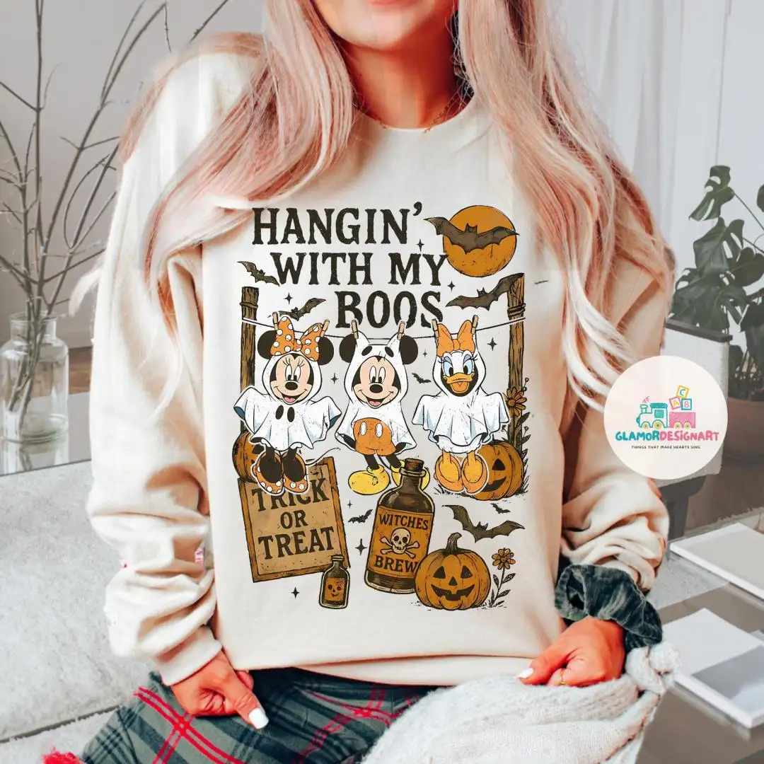 Hangin’ With My Boos Shirt Mickey & Friends Halloween Shirt Disney Halloween Tee, Mickey's Not So Scary Part Shirt Disney Halloween Shirt