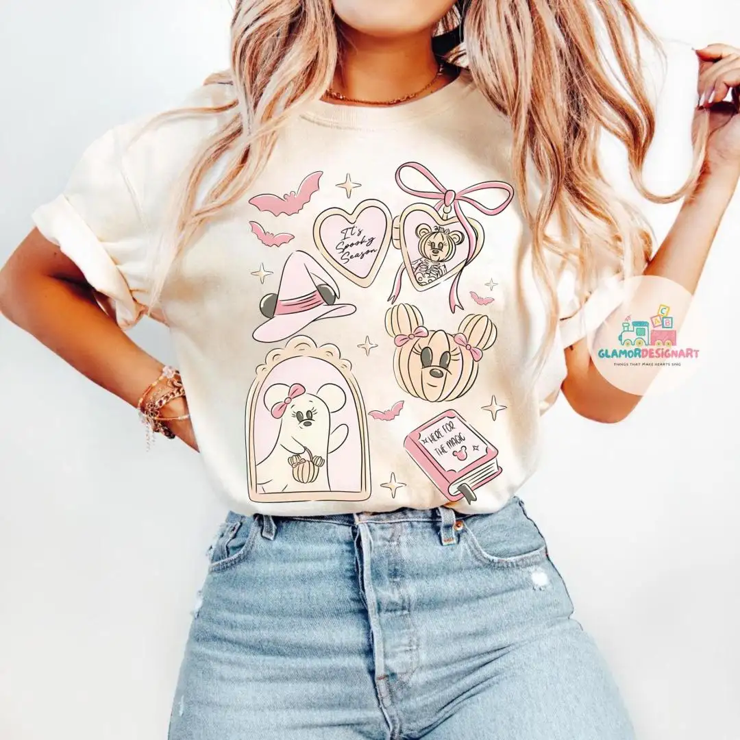 Coquette Bow Mickey Ghost Pumpkin Disney Halloween Shirt, Trick or Treat Down Main Street Shirt, Mickey's Not So Scary Halloween Party 2025