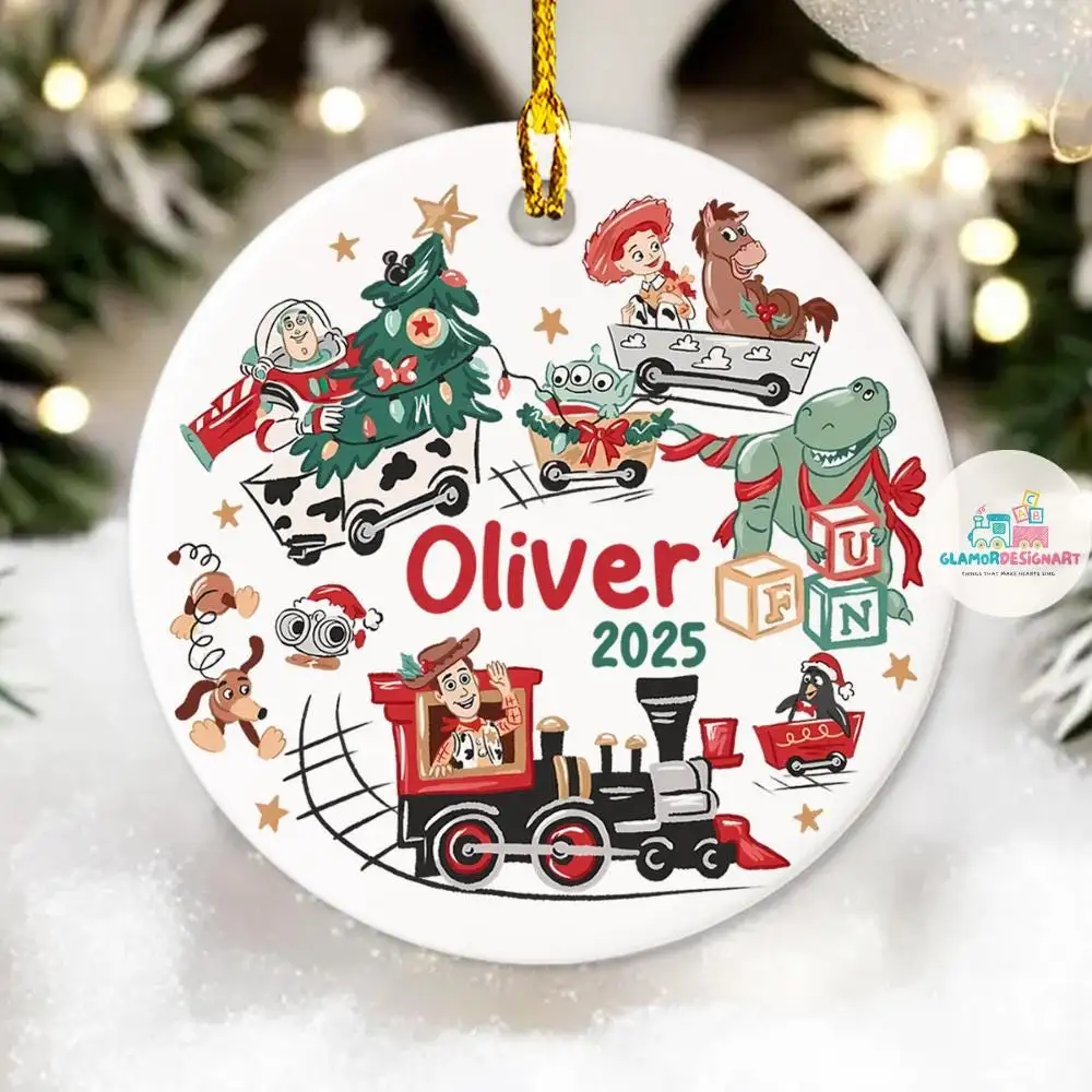 Personalized Toy Story Ornament, Kids Holiday Keepsake, Animated Character Decor, Custom Name Christmas Ornament