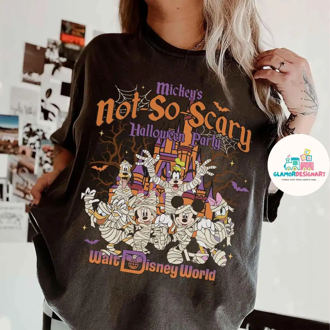 Vintage Mickey's Not So Scary 2025 shirt, Mickey & friends Skeleton Pumpkin tee, WDW Halloween Family costume outfit, Halloween group shirts
