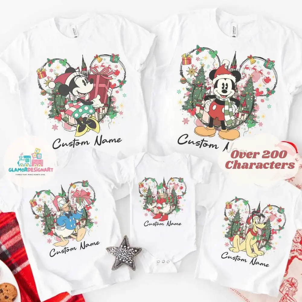 Custom Disney Very Merry Christmas Shirt, Custom Disney Christmas All Characters Shirt, Disney Family Christmas Shirt, Disneyworld Christmas